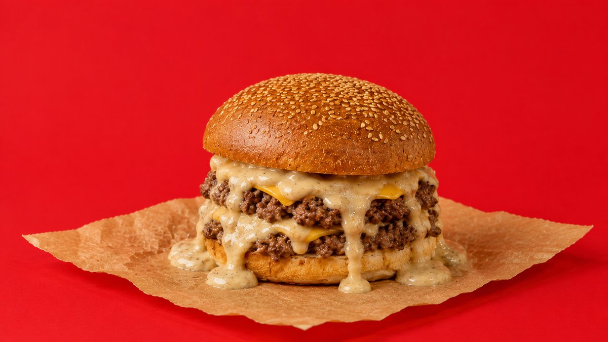 Double Burger Mushroom Sauce
